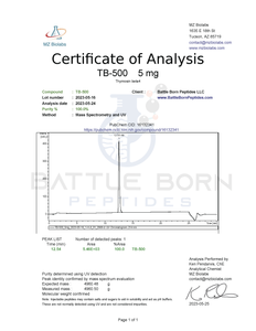 TB500 (Thymosin Beta-4) 2mg/5mg - Battle Born Peptides